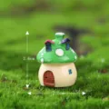 Miniatura casa de hongos de resina adorno de jardín de hadas micro paisaje decoración - Pequeño Verde