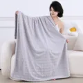 Graue strukturierte Wohndecke weiche Pluesch Decke fuer Sofa Schlafzimmer Tagesdecke. - 100*150cm / Grauer Flammgarn-Samt