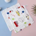 Toallita de bebé de gasa de algodón puro de 6 capas suave estampado de dibujos baberos - Camión Rojo