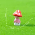 Mini mushroom figurine for moss micro landscape succulent plant DIY decoration desktop ornament. - Red