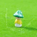 Green mushroom figurine miniature micro landscape ornament desktop DIY decor accessory - Green