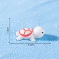 Kleine weiße Keramik Meeresschildkröte Figur für Moos Mikrolandschaft DIY Dekor 3.3x1.3cm - L / Weiß