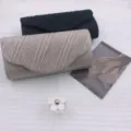 Elegante plissierte Abendtasche für Damen, stilvolle Umschlag Umhängetasche für Party Hochzeit. - TW111 Champagner