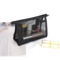 Schwarze Netztasche Kosmetiktasche tragbare Dreiecks Make-up Aufbewahrung Tasche - S / Schwarz