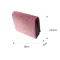 Elegante rosafarbene Strass-Abendtasche für Damen, glitzernde Party-Umhängetasche mit kompakter Größe. - Rosa