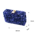 Blaues Pailletten-Abendtasche Clutch mit Metallverschluss, elegante Party-Tasche. - Blau