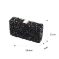 Schwarze Pailletten Clutch Tasche mit Metallaschloss, elegante Abendtasche fur Damen Party Hochzeit. - Schwarz