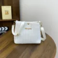 White woven straw shoulder bag variant, stylish casual crossbody purse for daily use. - Style 1