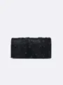 Schwarze spitzenbestickte abendtasche vintage elegante damen clutch tasche detailansicht. - KB975 Schwarz