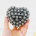 Herzförmige Strass-Abendtasche, glitzernde Kristall-Clutch für Damen Hochzeitsfeier. - Großer Strass Schwarz
