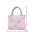 Rosa Handtasche mit Blumenstickerei, Perlendekor und goldenem Griff, Grösse 17.5x15 cm. - Rosa