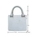Silberne bestickte Abendtasche mit Perlen und Blumenmuster, elegante Henkeltasche. - Silber