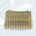 Elegante goldene Strass Abendtasche mit Kette, glitzernde Clutch Handtasche für Damen Party. - Gold