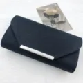 Schwarze glitzernde Abendtasche Detail, elegantes silbernes Metallbändchen, Hochzeit - Schwarz