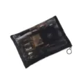 Black mesh cosmetic bag portable travel makeup pouch transparent zipper storage organizer for women - Black Lace Medium Size