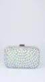 Detaillierte Ansicht der glitzernden Kristall-Abendtasche, elegante Strass-Party-Tasche. - TW181H Weiß