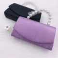 Elegante Damen Abendtasche mit Perlenriemen, lila und schwarz Set für Hochzeitsfeier. - TW129 Helllila