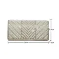 Handgemachte Perlen Strass Abendtasche elegante Damen Hochzeit Party Umhaengetasche 20cm - KB762 Gold