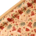 Kraft paper Christmas wrapping paper roll, holiday gift wrap for birthday presents. - Christmas Mittens