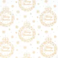 Goldenes Weihnachtspapier Geschenkpapier Rolle mit funkelnden Kugeln und Schneeflocken. - Goldfolien-Kugeln / 0.43*3m
