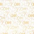 Goldfolie Weihnachtgeschenkpapier mit weißem Hintergrund, OH OH und Freude festliches Design. - Goldfolien-HO-Muster / 0.43*3m