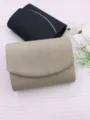 Glitzer Abendtasche für Damen, elegante minimalistische Partytasche mit Metallrand. - Gold