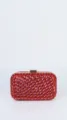 Rote Kristall Abendtasche für Damen, glitzernde Strass Party Handtasche für Abschlussball. - Rot