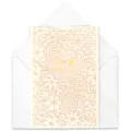 French laser cut wedding invitation card with pink background and gold foil text envelope - Pink Wedding Card / Pink
