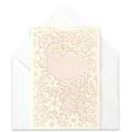 French style laser cut wedding invitation card with envelope for romantic ceremony celebration. - Pink Purple Wedding Card / Pink Purple