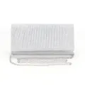 Silberne Glitzer Abendtasche Clutch mit Kette fuer Damen elegante Party Hochzeit - Silber