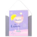 Dopamine style cocktail greeting card with grey envelope, cute party blessing card for gifts. - Lemon Wine Glass