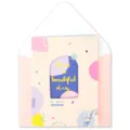 Dopamine color greeting card with envelope, creative English blessing gift card for all occasions. - Beautiful Day