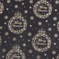 Black gold Christmas wrapping paper with snowflake and ball patterns for holiday gifts. - Gold Bell