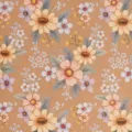 Rouleau de papier d'emballage cadeau en kraft à fleurs vintage pour projets de bricolage. - Lettre Florale / 43cm*3m
