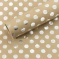 Kraft wrapping paper roll with silver foil polka dots, vintage style gift wrapping for birthdays. - Christmas Series Silver Dot Kraft Paper