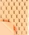 Vintage kraft wrapping paper with foil stamped deer head pattern for gifts and birthdays. - Christmas Series Elk Kraft Paper