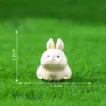 Mini resin rabbit figurine ornament, cute wink design, micro landscape gardening DIY decor. - Rabbit