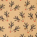 Kraft Christmas wrapping paper roll with cute reindeer print for holiday gifts and party decor. - Custom Design - Emoji Reindeer / Roll
