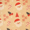 Christmas wrapping paper roll kraft paper with cute Santa candy cane design for holiday gifts - Custom Order - Red Berry Candy / Roll