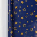 Blue wrapping paper roll with gold stars and streamers design for birthday Christmas party gift - Christmas Series - Blue & Gold Stars / Roll