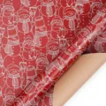 Christmas wrapping paper roll with cute red and white snowman pattern for holiday gift packaging. - Christmas Series - Snowman Gathering / Sheet