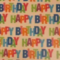 Kraft paper birthday wrapping paper roll for gift packaging, party supplies and holiday presents. - Christmas Series - Colorful Letters / Roll