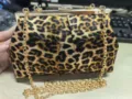 Leopard Print Evening Clutch Bag with Gold Chain Shoulder Strap for Women Party Dress - Leopard Print