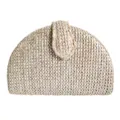 Κομψή μεταλλική υφαντή τσάντα βραδινή clutch για γυναίκες, στυλάτη τσάντα πάρτι με κούμπωμα. - W008 ασημί