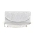 Silberne Glitzer-Abendtasche Detailansicht, elegante Kette für festliche Anlässe. - TW265 Silber