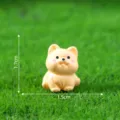 Mini lindo perro resina estatuilla escritorio adorno, amarillo zodiaco micro paisaje. - Perro