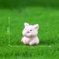 Miniatura resina cerdo rosa figura, bonito micro paisaje jardín decoración adorno escritorio. - Cerdo