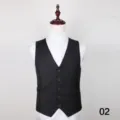 Heren zwart kostuum vest klassieke formele business gilet detail weergave kantoor kleding. - S / Tops / Keper Zwart