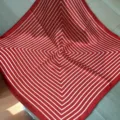 Gedetailleerd overzicht van de rood-witte gestreepte zijden sjaal, ideaal voor nek of tas. - SJ947-JKF