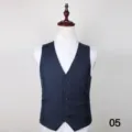 Heren donkerblauwe kostuumgilet formele zakelijke casual enkelknoops bovenkleding detail - S / Tops / Donkerblauw